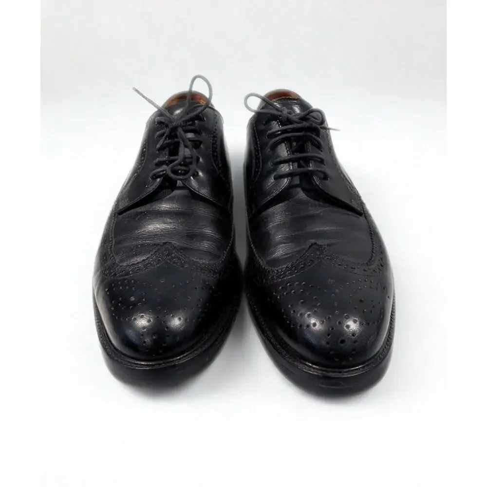 Polo Ralph Lauren Asher Wingtip Oxford Shoes Black Leather Italy Men's 9.5 D